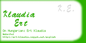 klaudia ert business card